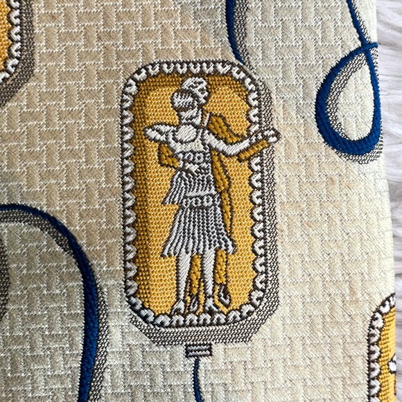 Art Deco Inspired Silk Tie By Mark Of California In Beige With‎ Dancing Flappers - Picture 3 of 6